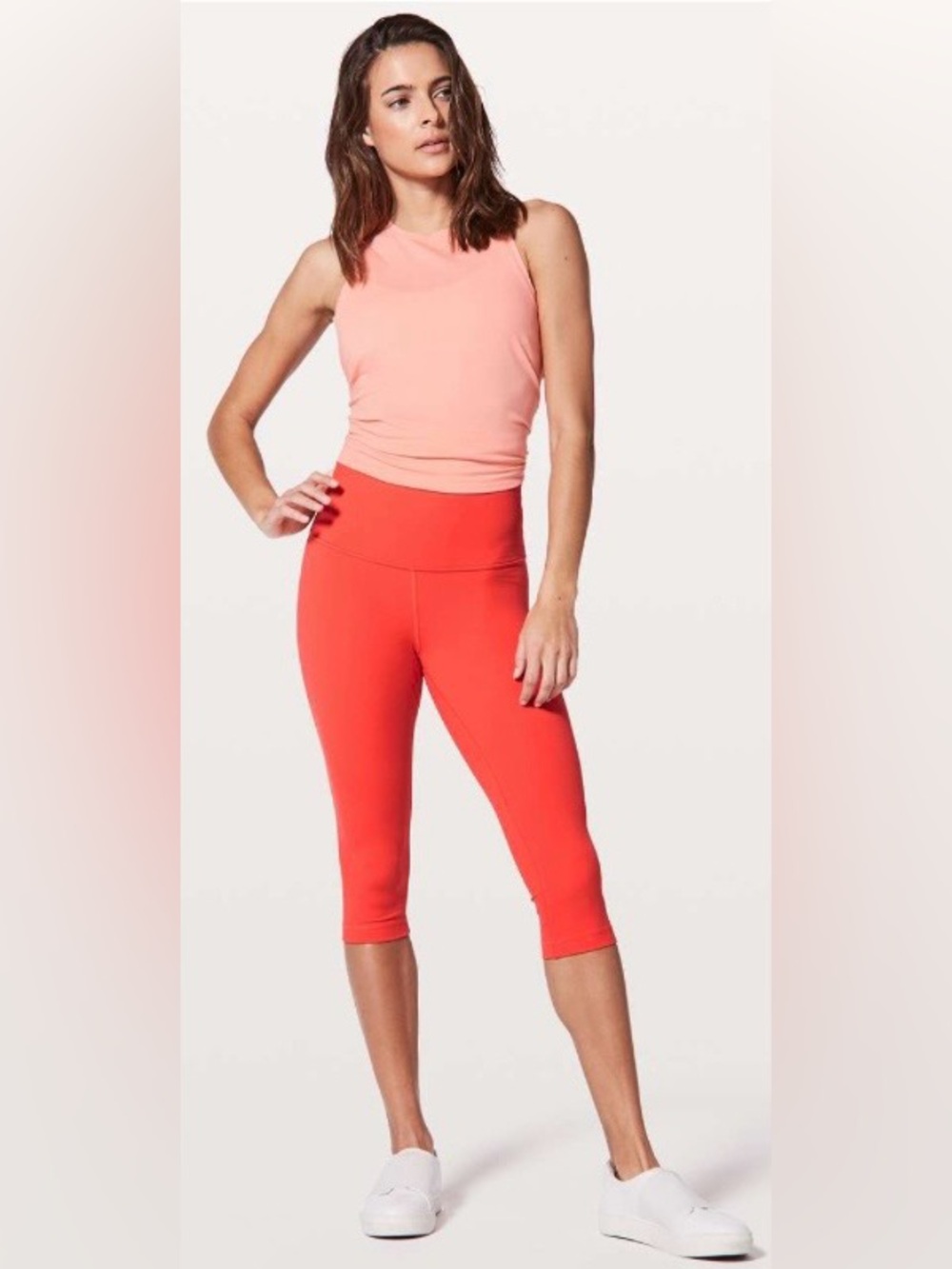 Lululemon Wunder Under Hi‑Rise 1/2 Tight 17” – Red Orange – Size 6